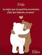 Tarjetas de san valentin para imprimir. Abrazo de oso