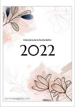 Tapa calendario mensual 2022. Flores