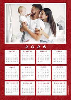 Tarjetas de Navidad para imprimir. Calendario de pared 2026