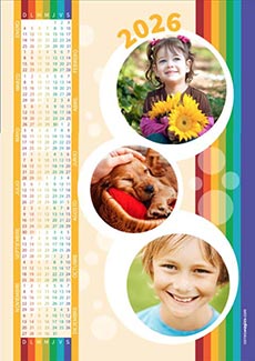 Tarjetas de Navidad para imprimir. Calendario de pared 2026