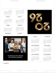 Tarjetas de Navidad para imprimir. Calendario de escritorio 2026