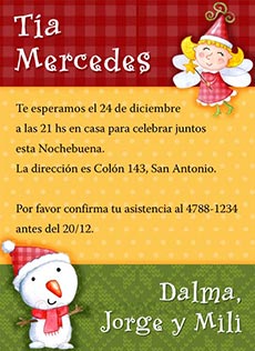 Tarjetas de Navidad para imprimir. Personajes navideos