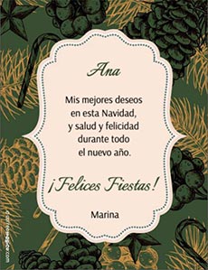 Alegra, paz y buena salud