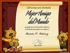 Diploma al mejor amigo