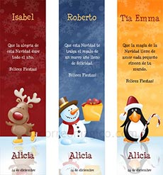 Tarjetas de Navidad para imprimir. Personajes navideos