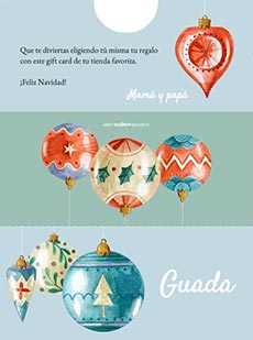 Tarjetas de Navidad para imprimir. Adornos del rbol