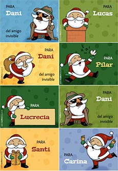 Tarjetas de Navidad para imprimir. Para regalitos del amigo invisible