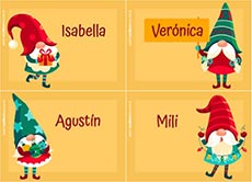 Tarjetas de Navidad para imprimir. Gnomos